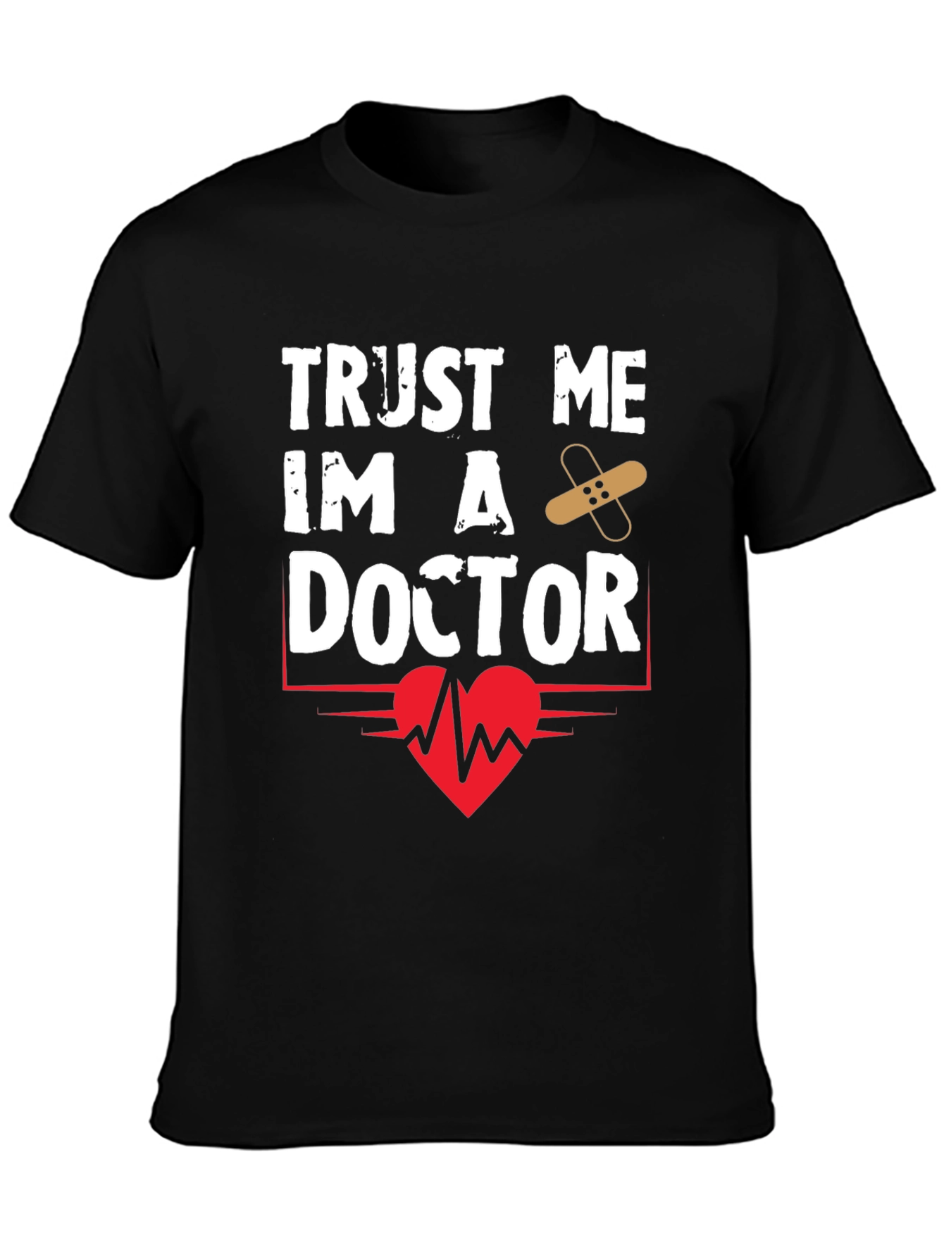 Camiseta Negra Confía en mí soy doctor