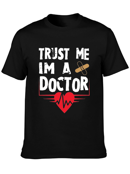 Camiseta Negra Confía en mí soy doctor