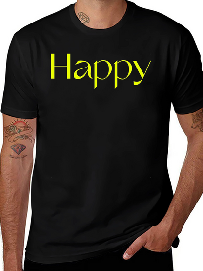 Camiseta Negra Happy para Hombre