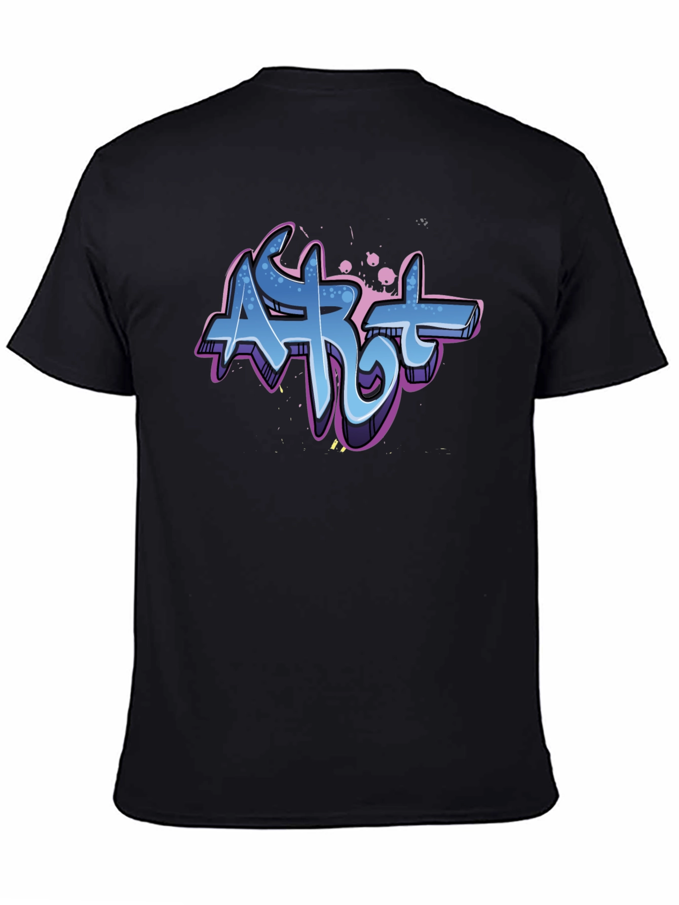 Camiseta Negra con Diseño Graffiti Art