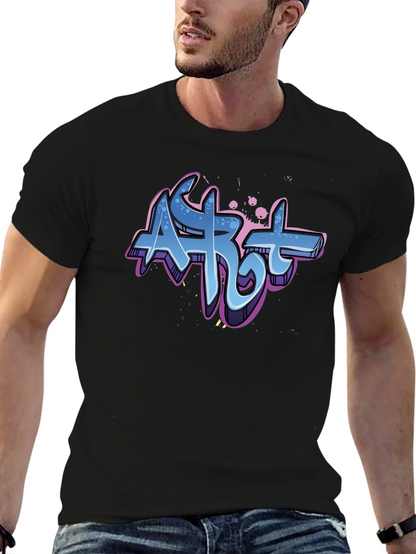 Camiseta Negra con Diseño Graffiti Art