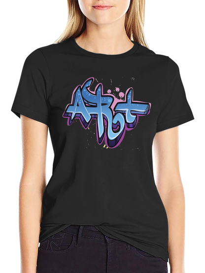 Camiseta Negra con Diseño Graffiti Art