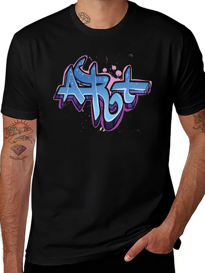 Camiseta Negra con Diseño Graffiti Art