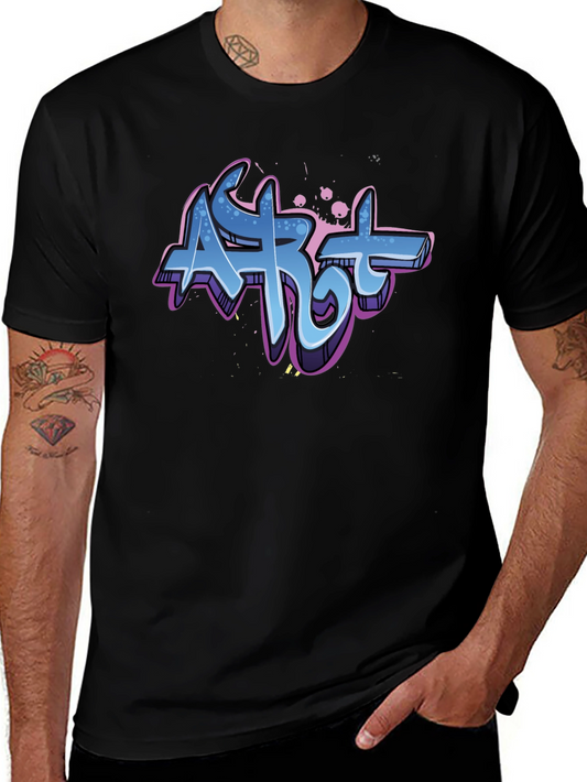 Camiseta Negra con Diseño Graffiti Art