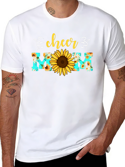 Camiseta Cheer Mom con Girasol - Diseño Floral