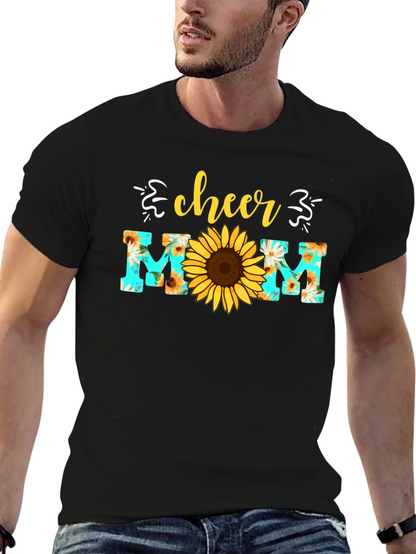 Camiseta Cheer Mom con Girasol - Diseño Floral