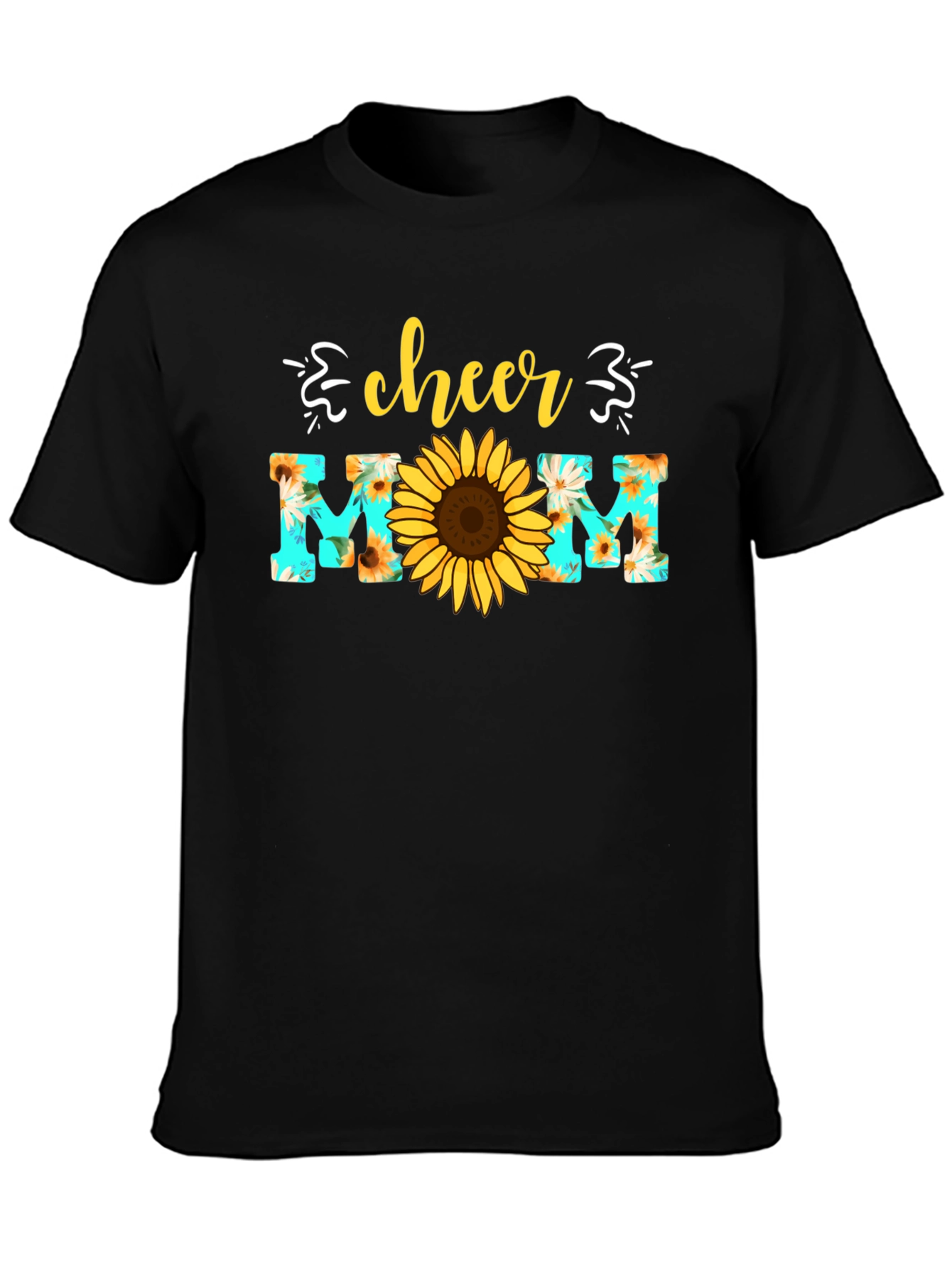 Camiseta Cheer Mom con Girasol - Diseño Floral