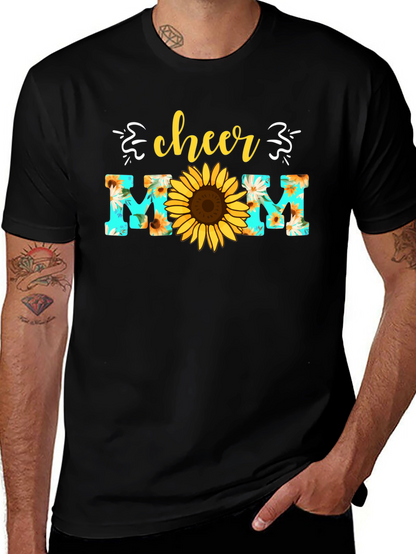 Camiseta Cheer Mom con Girasol - Diseño Floral