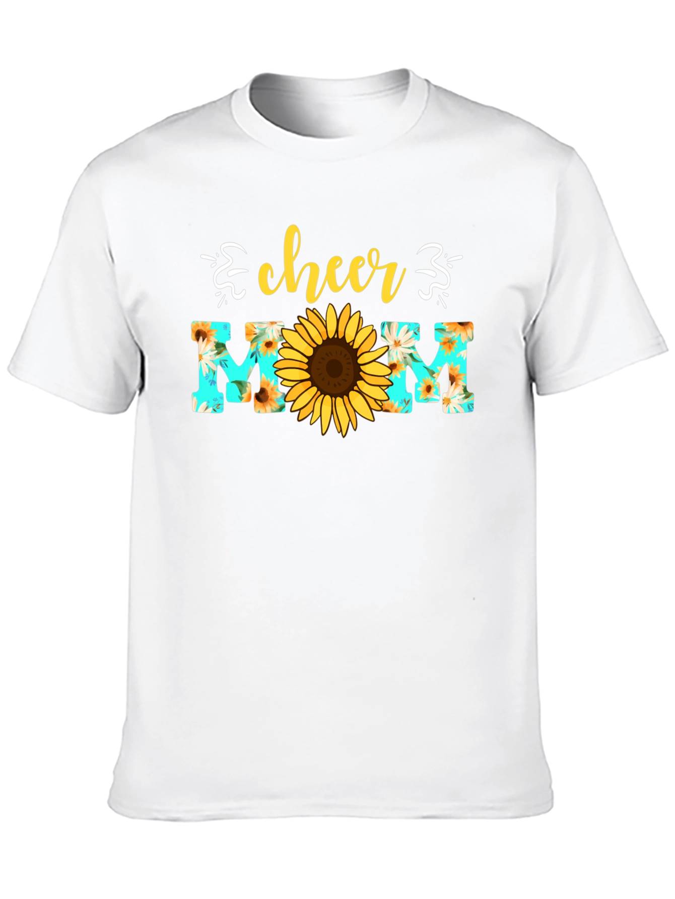 Camiseta Cheer Mom con Girasol - Diseño Floral
