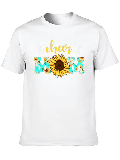 Camiseta Cheer Mom con Girasol - Diseño Floral