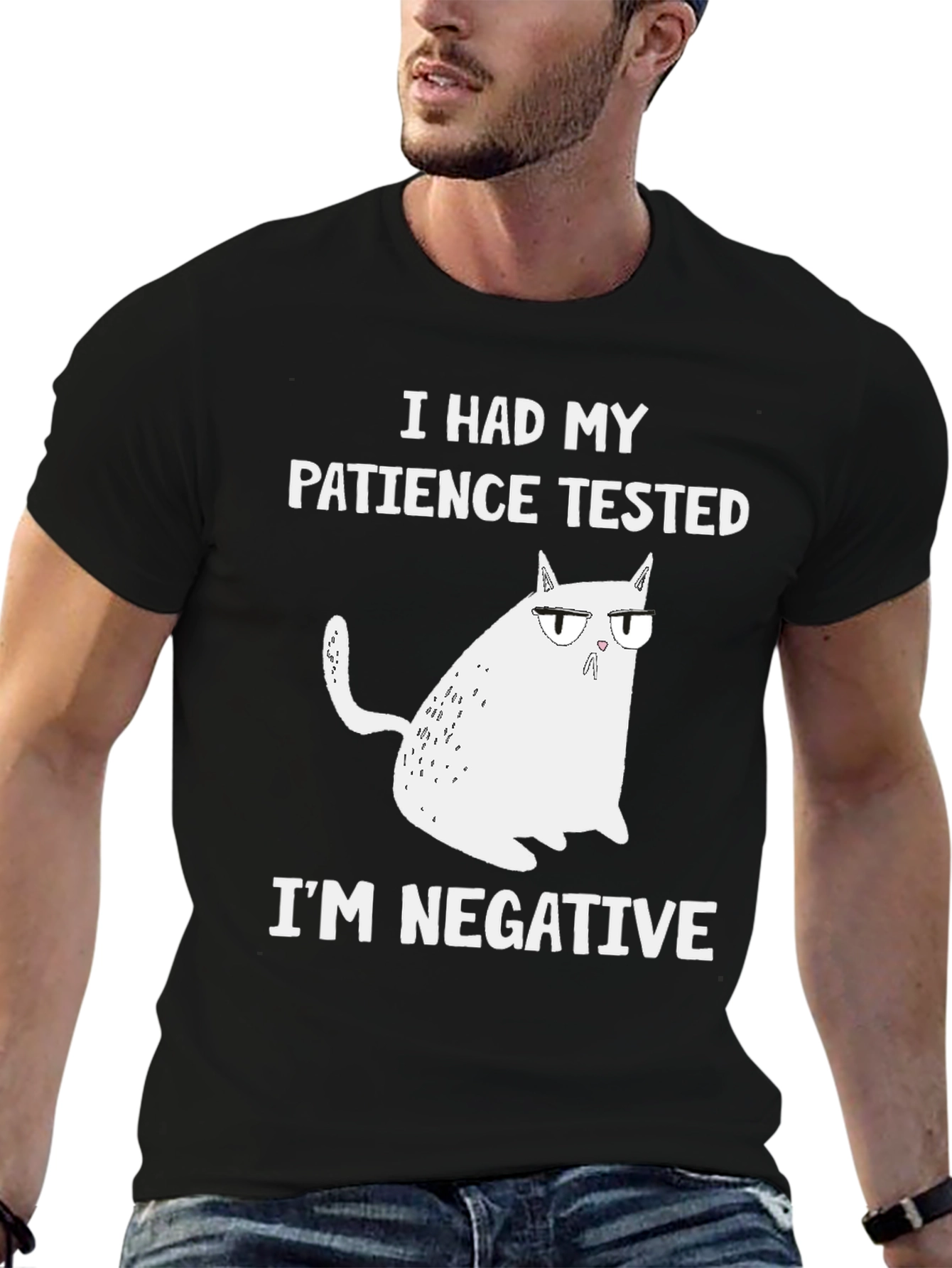 Camiseta divertida: Paciencia probada ¡Soy negativo!
