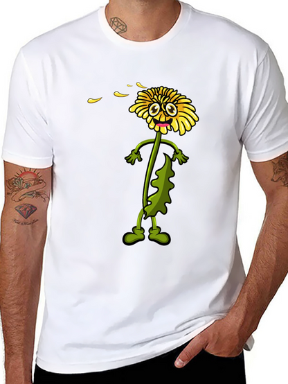 Camiseta Negra con Dibujo de Diente de León Animado