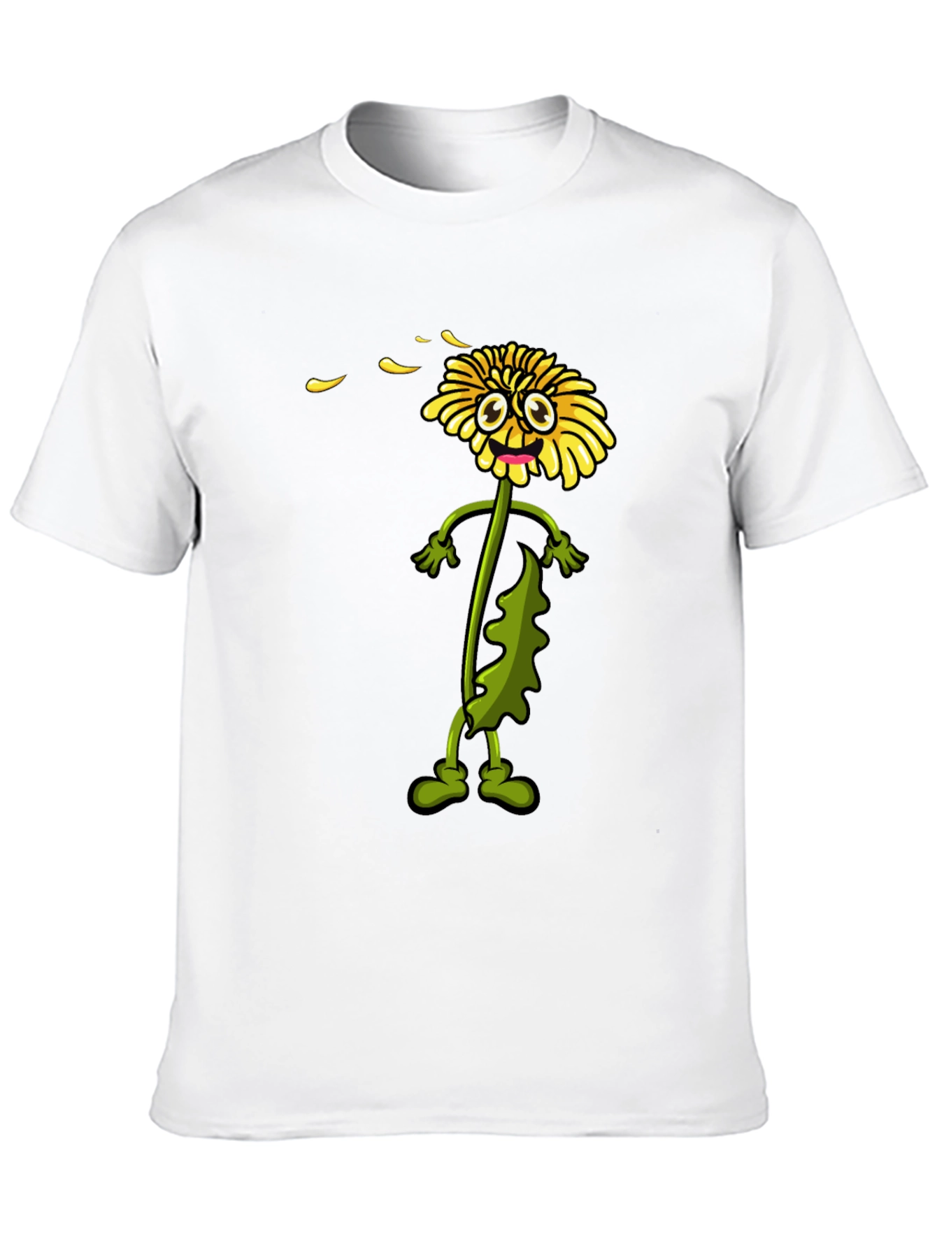 Camiseta Negra con Dibujo de Diente de León Animado