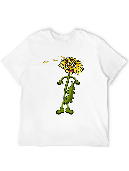 Camiseta Negra con Dibujo de Diente de León Animado