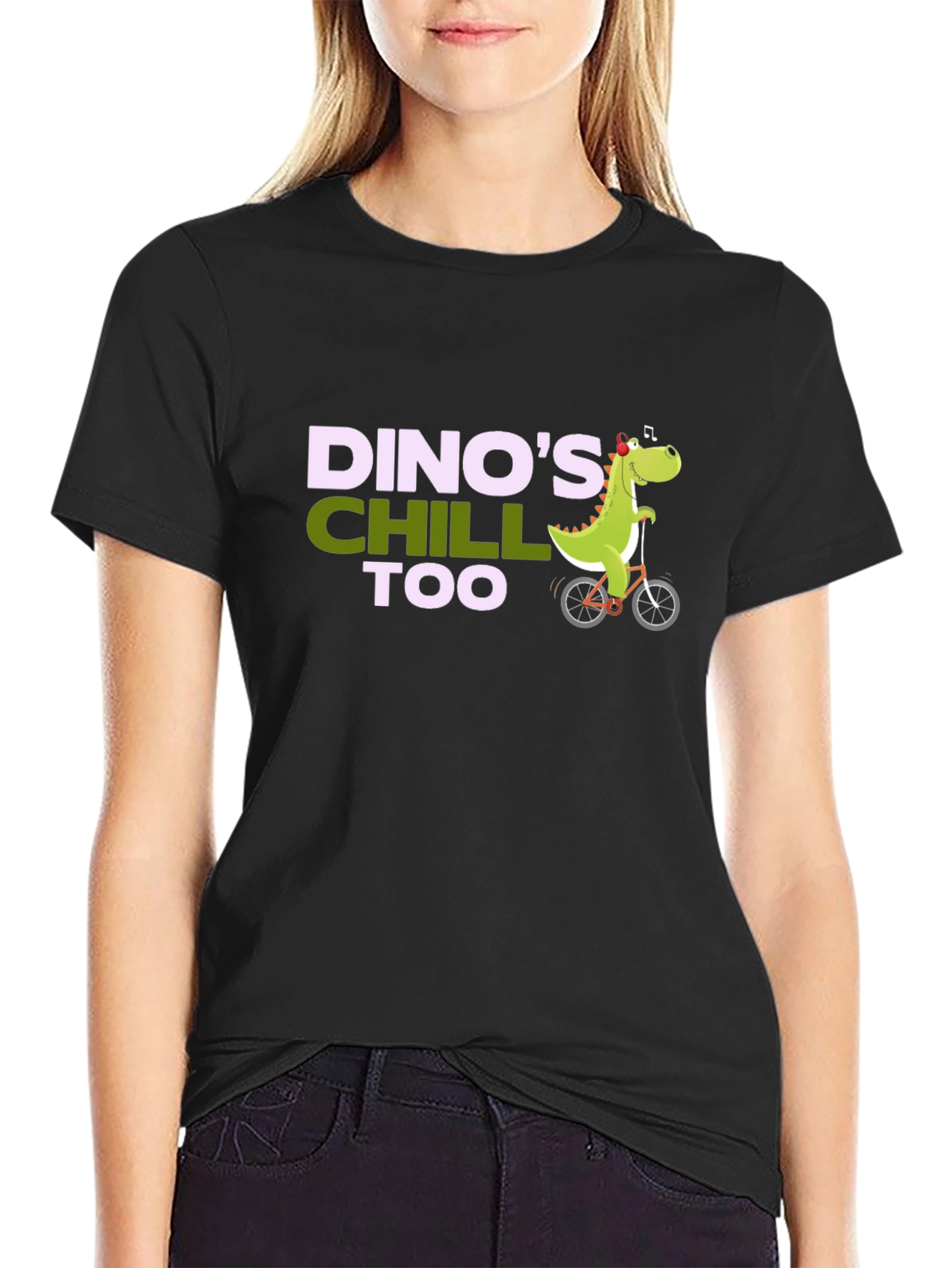 Camiseta Negra Dinos Chill Too