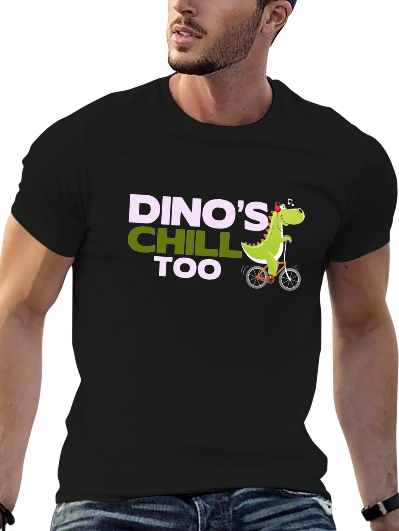 Camiseta Negra Dinos Chill Too