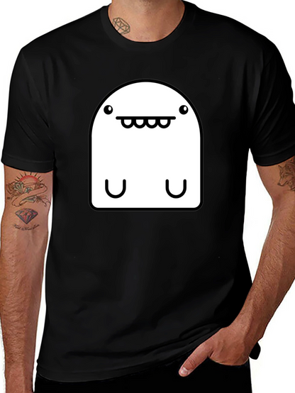Camiseta Negra con Diseño de Monstruo Abstracto