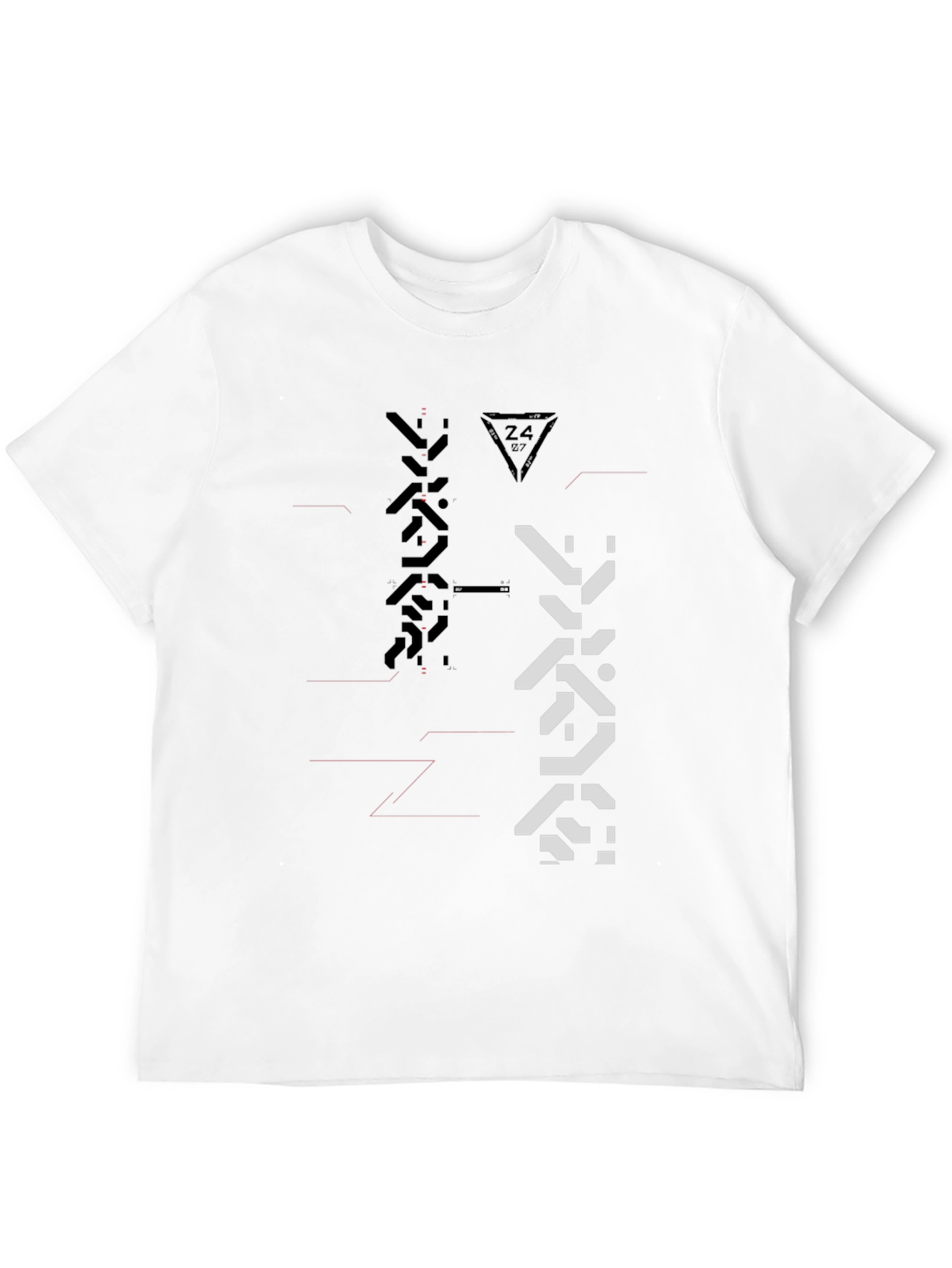 Camiseta Negra con Diseño Abstracto Futurista