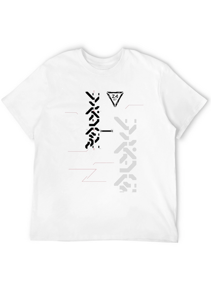 Camiseta Negra con Diseño Abstracto Futurista