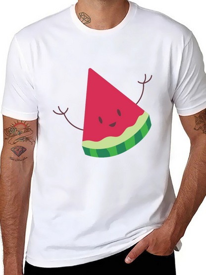 Camiseta Negra con Diseño de Sandía Sonriente