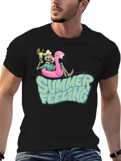 Camiseta Negra Estampada Summer Feeling