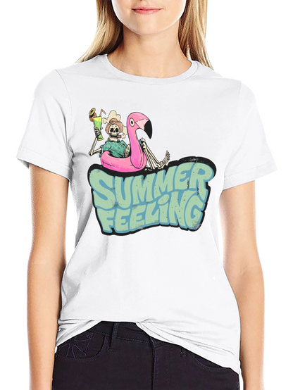 Camiseta Negra Estampada Summer Feeling