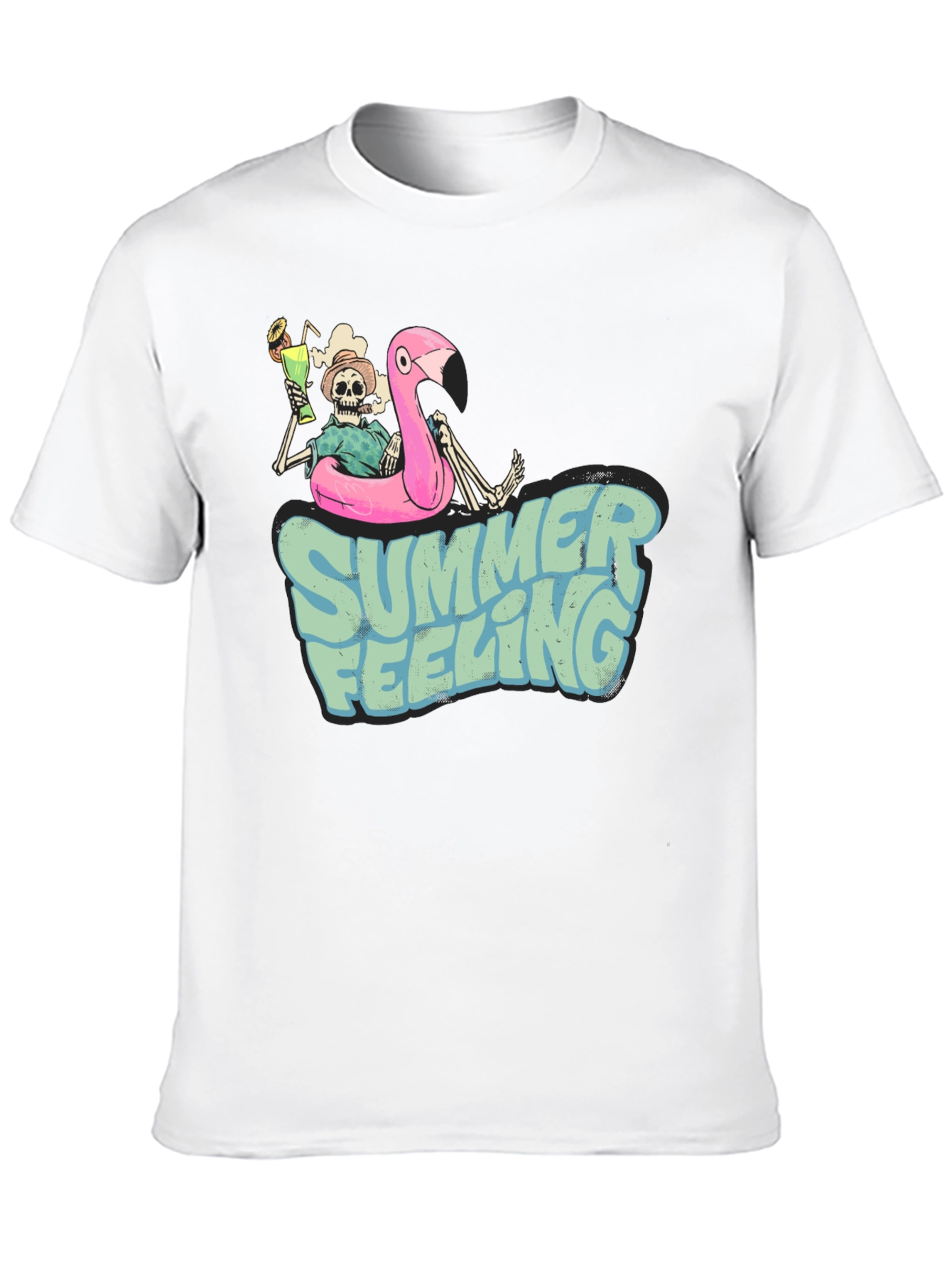 Camiseta Negra Estampada Summer Feeling