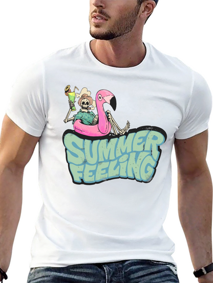 Camiseta Negra Estampada Summer Feeling