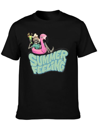Camiseta Negra Estampada Summer Feeling