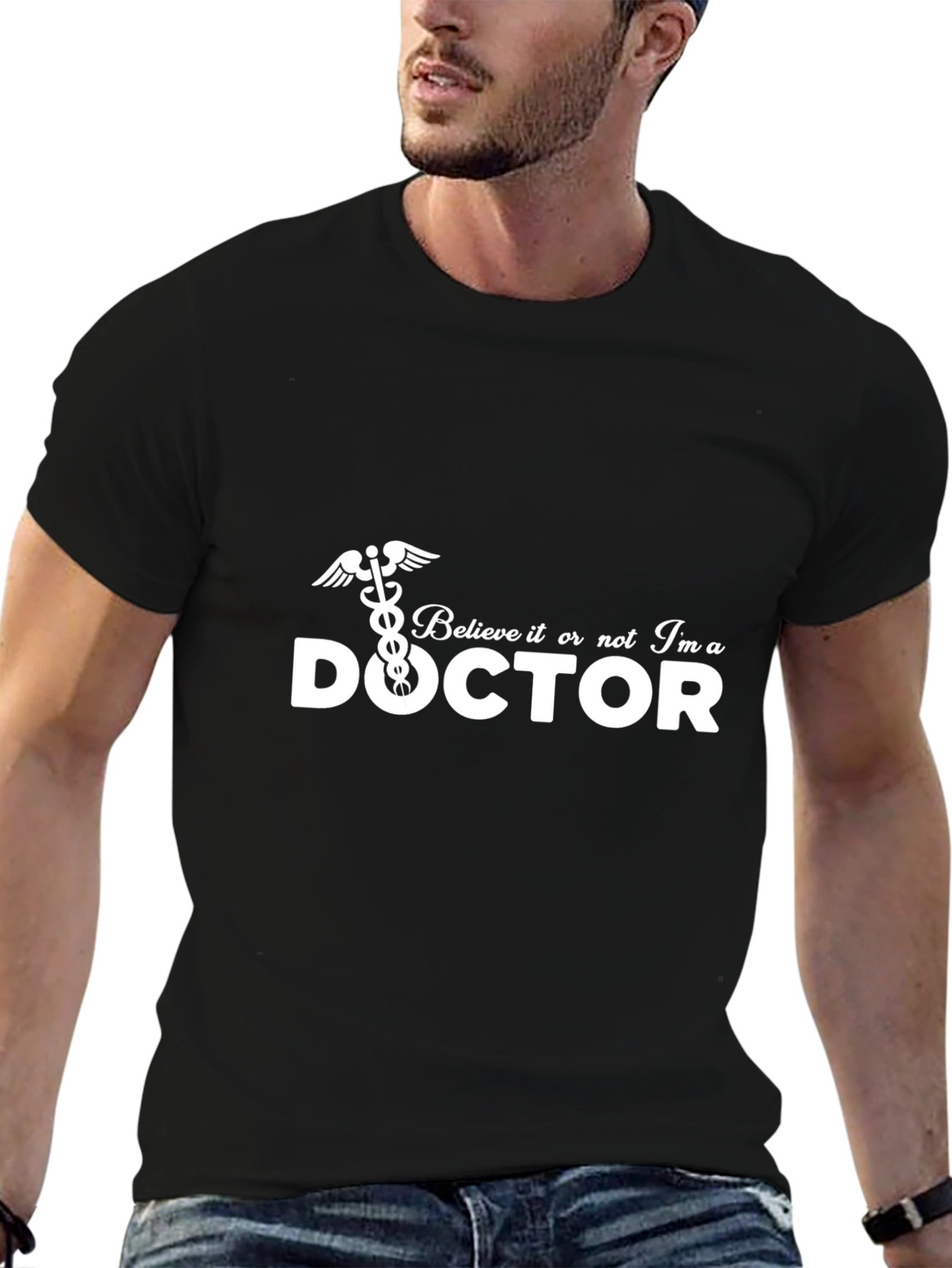 Camiseta Negra Doctor - Diseño Divertido