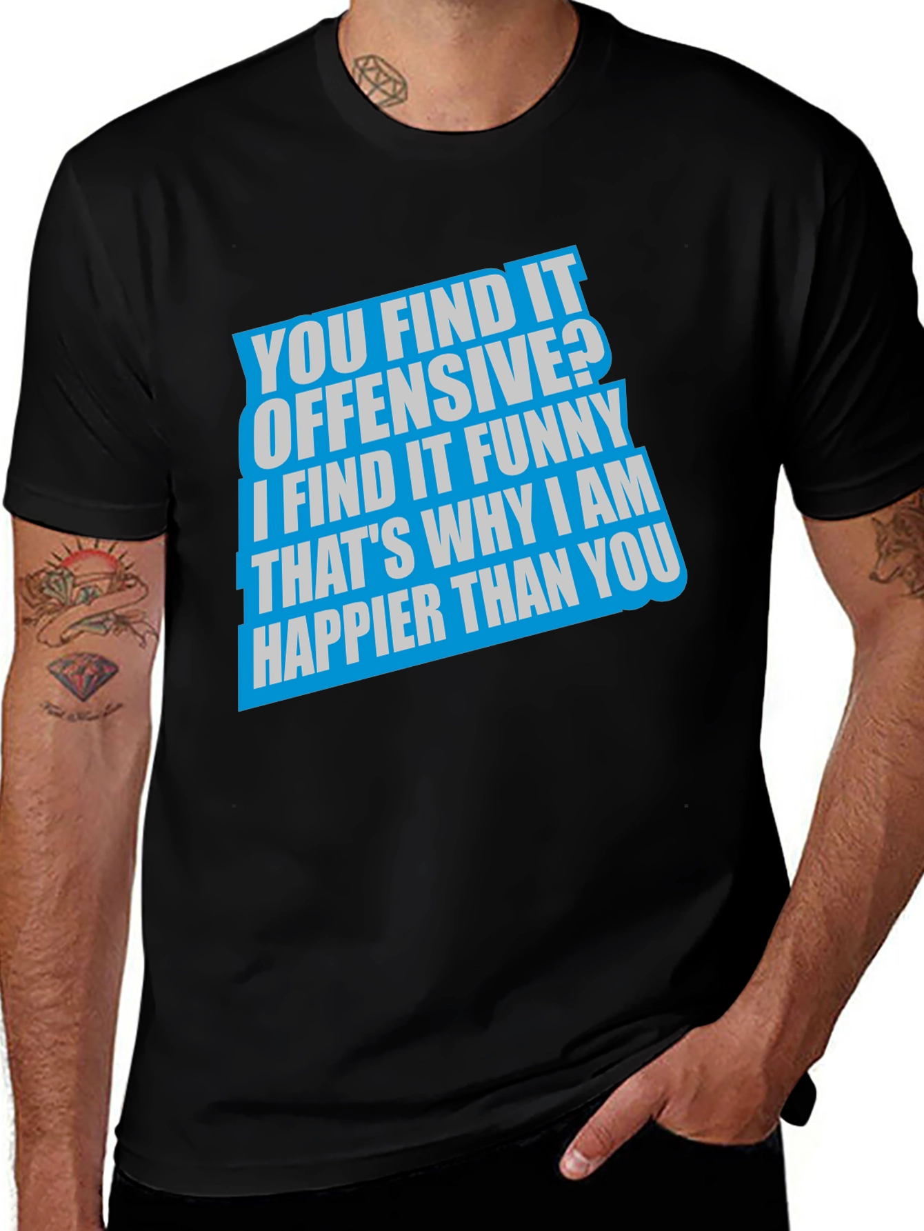 Camiseta Negra con Frase Humorística
