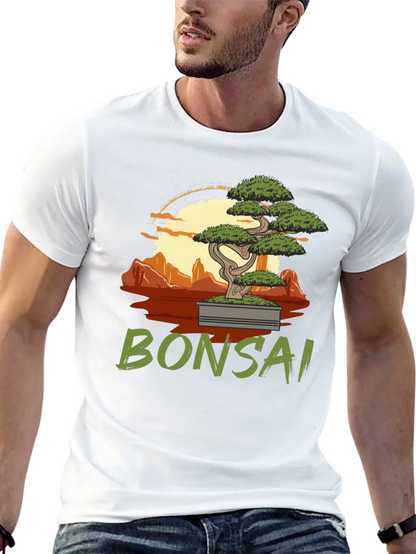 Camiseta Negra con Diseño de Bonsái