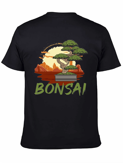 Camiseta Negra con Diseño de Bonsái