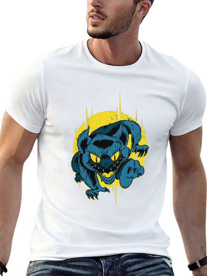 Camiseta Negra con Diseño de Monstruo Azul