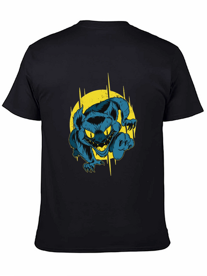 Camiseta Negra con Diseño de Monstruo Azul