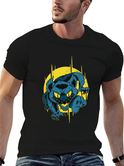 Camiseta Negra con Diseño de Monstruo Azul