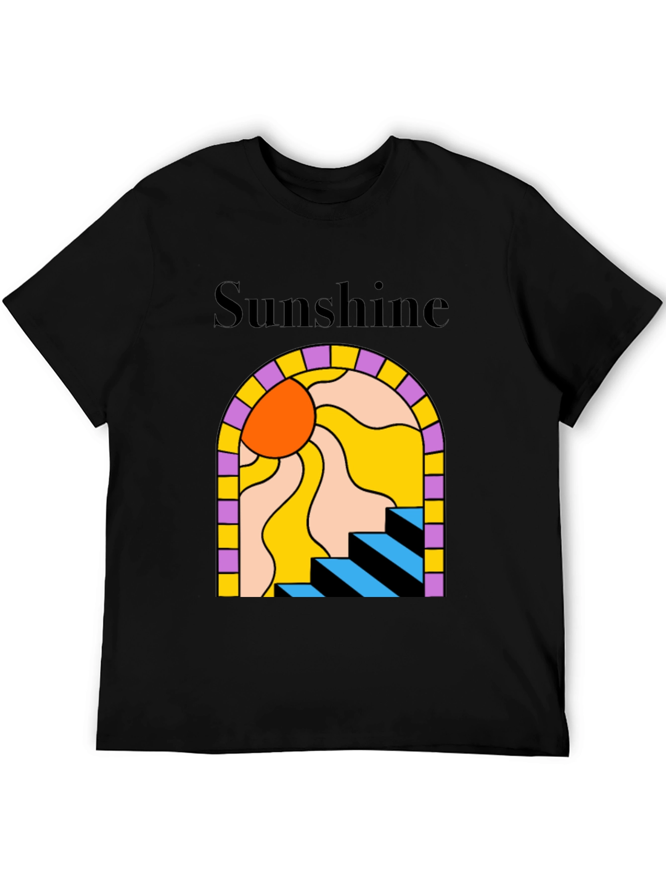 Camiseta Negra Sunshine Abstracta
