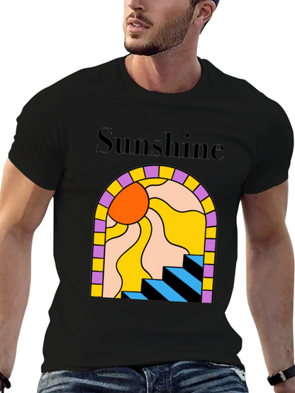 Camiseta Negra Sunshine Abstracta