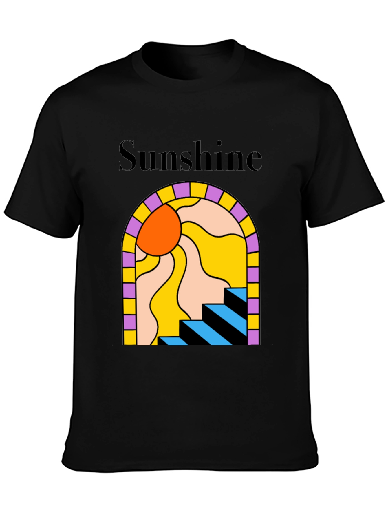 Camiseta Negra Sunshine Abstracta