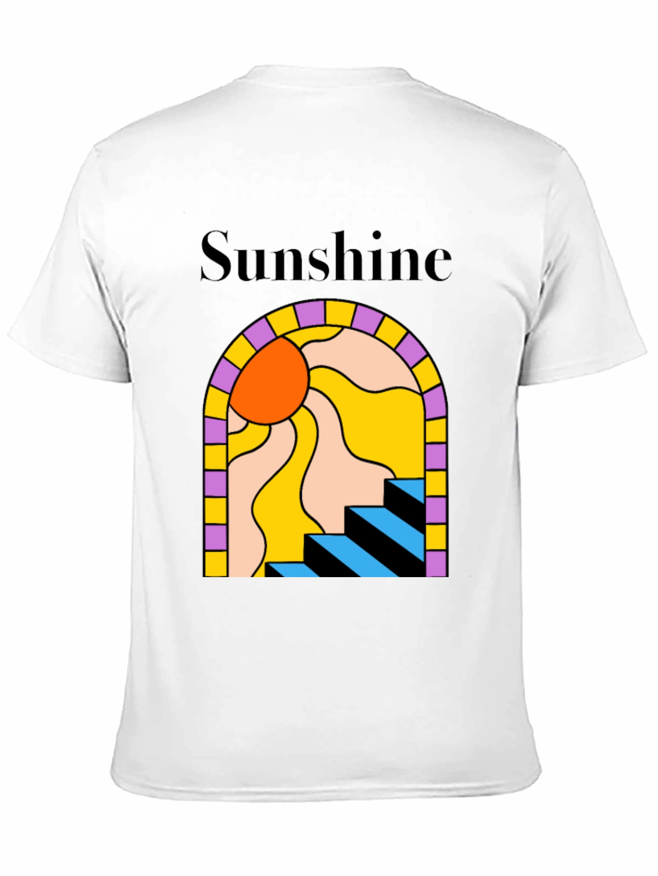 Camiseta Negra Sunshine Abstracta