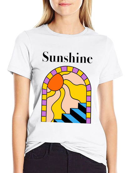 Camiseta Negra Sunshine Abstracta