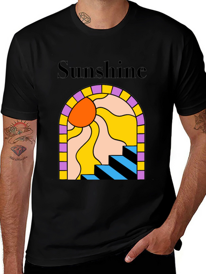 Camiseta Negra Sunshine Abstracta