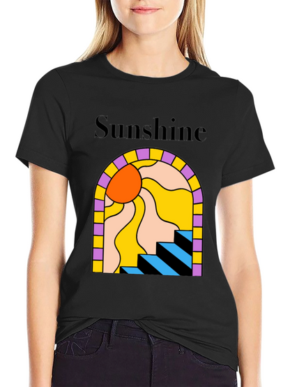 Camiseta Negra Sunshine Abstracta