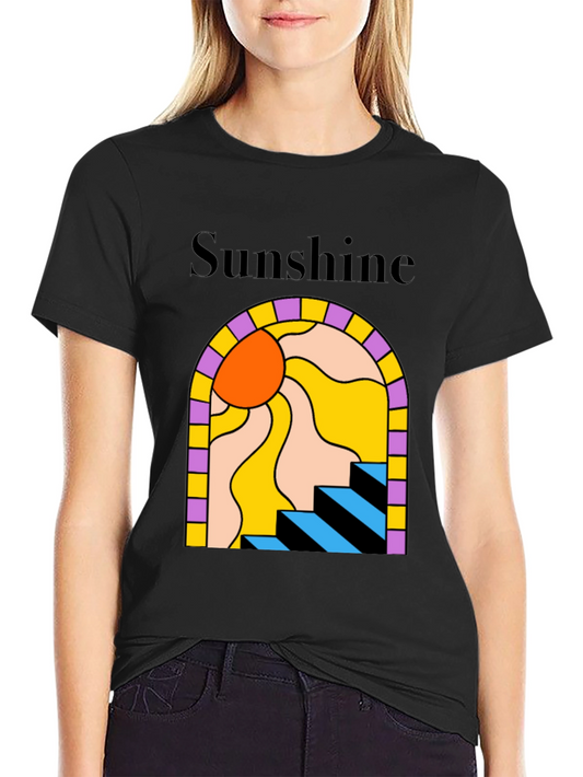 Camiseta Negra Sunshine Abstracta