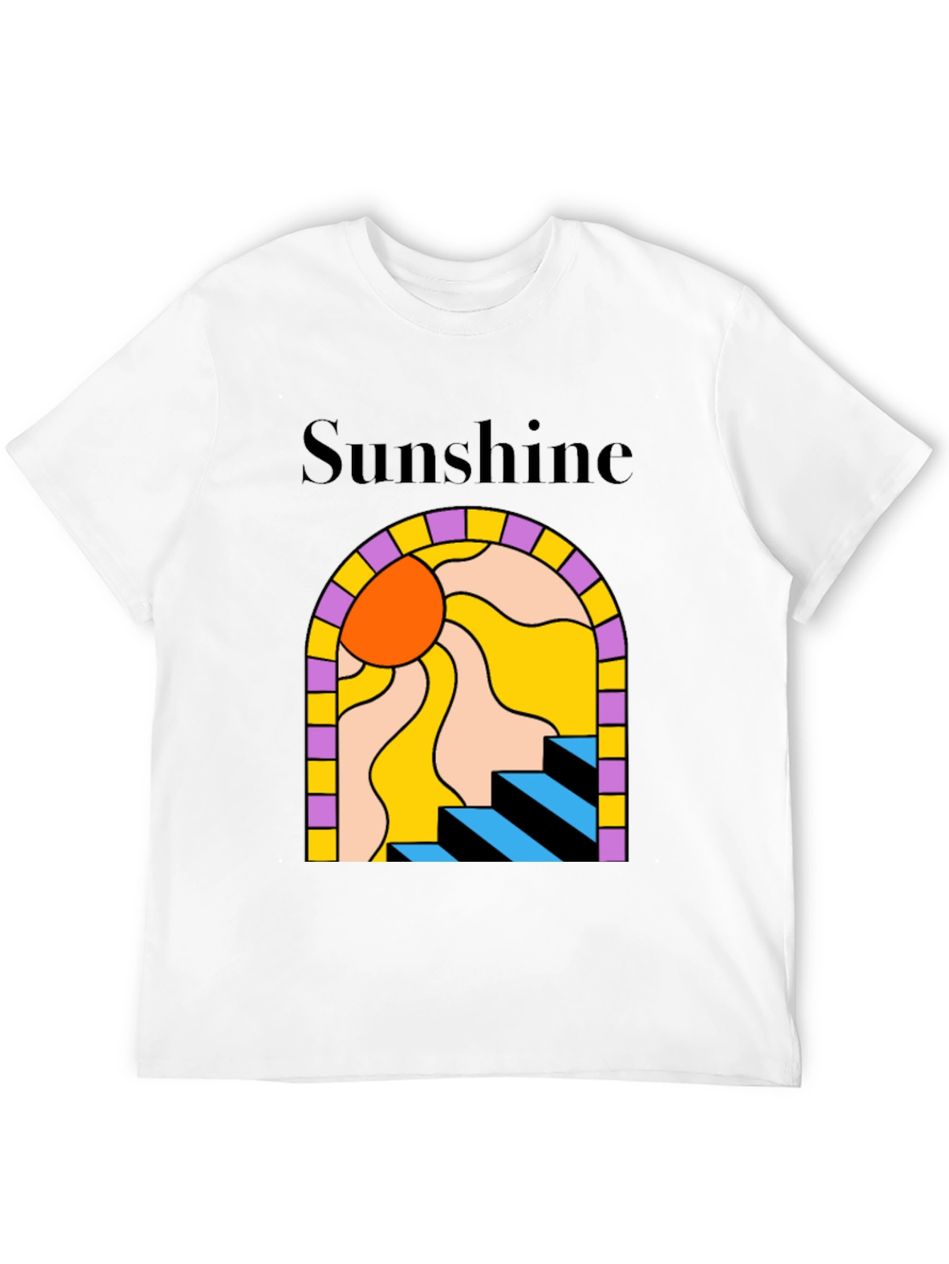 Camiseta Negra Sunshine Abstracta
