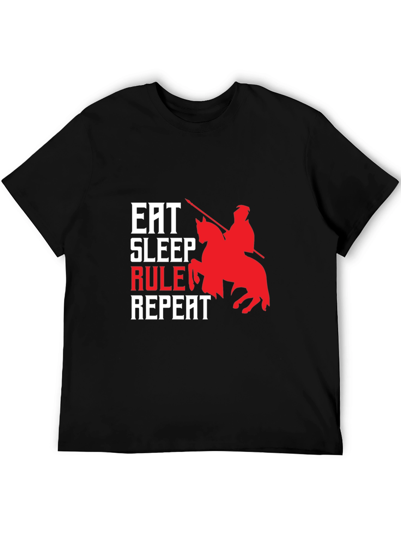 Camiseta Hombre Eat Sleep Rule Repeat - Diseño Caballero