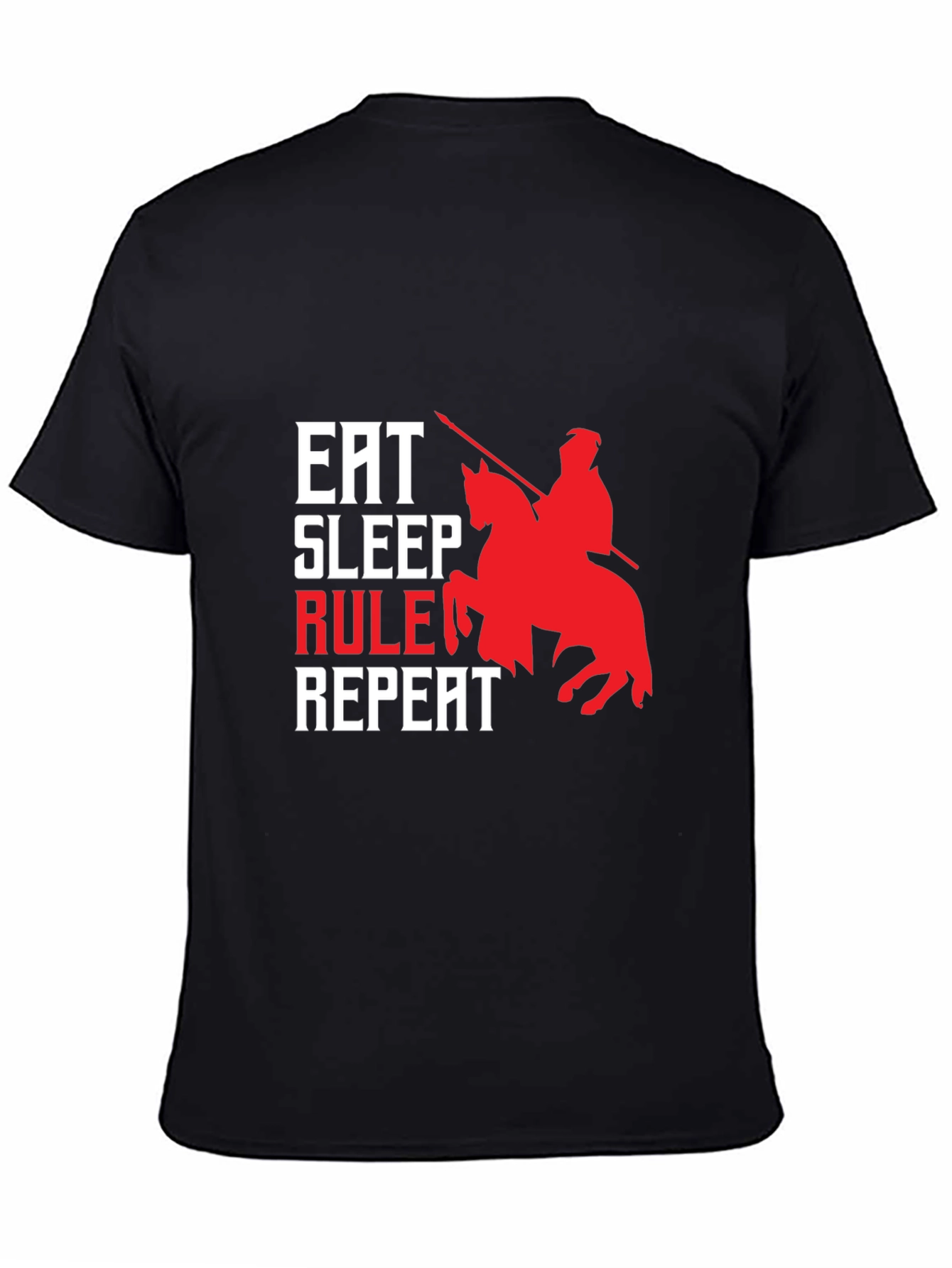 Camiseta Hombre Eat Sleep Rule Repeat - Diseño Caballero
