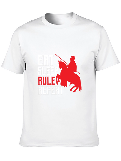 Camiseta Hombre Eat Sleep Rule Repeat - Diseño Caballero
