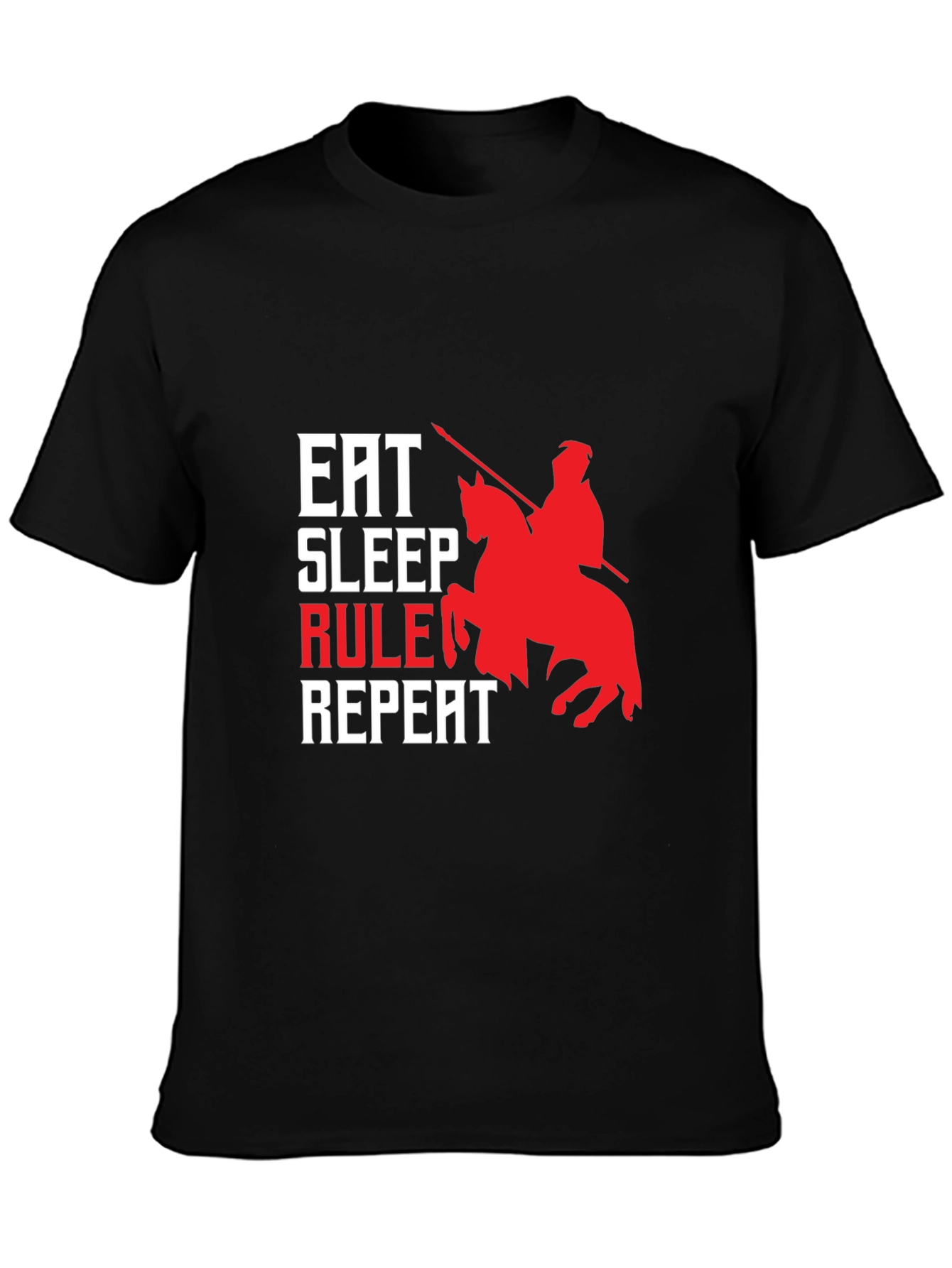 Camiseta Hombre Eat Sleep Rule Repeat - Diseño Caballero
