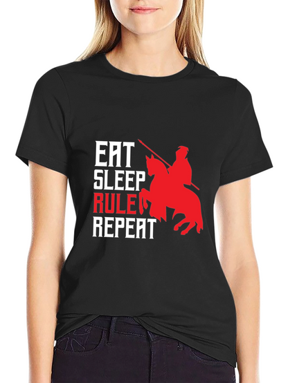 Camiseta Hombre Eat Sleep Rule Repeat - Diseño Caballero